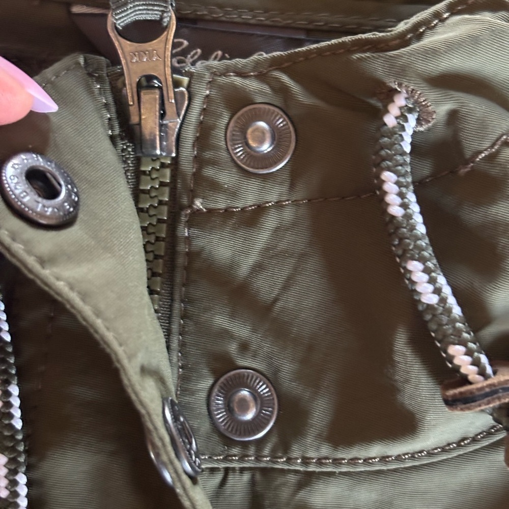 Olive Eddie Bauer raincoat Utility Jacket with Hood - Picture 4 of 8